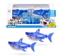 Robo Alive Water Activated Shark Confezione da 2 (Blue) by ZURU: Giocattolo robotico da bagno nuota immerso in acqua. Per bambini, ragazzi, adolescenti.