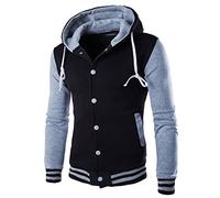 ROBO Baseball Giacca da Uomo Inverno Cappotto con Cappuccio Manica Lunga