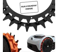 ROBO Claws® Punte in acciaio inox Navimow i105E - i108E modelli Premium Black 3 mm di spessore 3 mm di spessore, 14 viti in acciaio inox, miglioramento della trazione per punte Navimow 255 mm (nero)