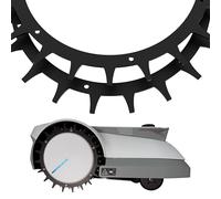 ROBO CLAWS Punte per ECOVACS GOAT - Premium Black Line - Rivestimento nero - Acciaio inossidabile - Viti Torx abbassate - Ø 235 mm - Guida alla trazione per robot tosaerba - Set completo (nero)