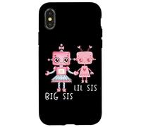 Robo Girl Robot Sister Robotic Lil Sis Big Sis ARTE SULLA SCHIENA Custodia per iPhone X/XS