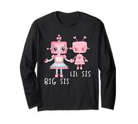 Robo Girl Robot Sorella Robotica Lil Sis Big Sis Match Fratello Maglia a Manica
