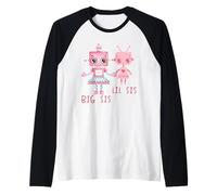 Robo Girl Robot Sorella Robotica Lil Sis Big Sis Match Fratello Maglia con Maniche Raglan