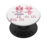Robo Girl Robot Sorella Robotica Lil Sis Big Sis Match Fratello PopSockets PopGrip Adesivo