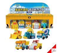 Robocar POLI HEAVY EQUIPMENT FRIENDS 5-Type Mini Car Set Giocattolo Coreano p...