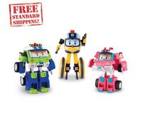 Robocar Poli Rescue DRONEY KEATON SANDY 3-Transforming Robot Figure Set K-toy