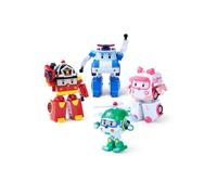 Robocar Toy Transformers Auto Robot POLI ROY AMBER HELLY SET 4 pezzi 4 in