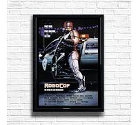 ROBOCOP - Poster vintage anni '80, con cornice in pellicola nostalgica, formato A4 e A3, ottima decorazione per casa, pub, bar, bar, decorazione da parete in legno (solo stampa, A4)