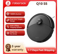 roborock Q10 S5 Robot Aspirapolvere, 10.000Pa, Panno Sollevabile, Pulizia VibraRise 2.0(3000 volte/min), Anti-groviglio, Evitamento degli Ostacoli, Strategie dei Tappeti, Controllo APP