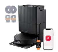 roborock Qrevo Edge 2 Set Robot Aspirapolvere Lavapavimenti 25.000Pa, Nero | LDS Retrattile, 7,98 cm, FlexiArm, Antigroviglio, Autopulizia Panno 80°C, Evita Oltre 280 Oggetti, Videochiamata