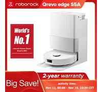 Roborock Qrevo Edge S5A (aggiornamento von Qrevo master), aspirazione 18500 Pa potente, doppio sistema anti-groviglio, 75 ° C Lavaggio con mocio ad acqua calda