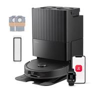 roborock QV 35S Set Robot Aspirapolvere, 10.000Pa, Antigroviglio, Panno Sollevabile, Autolavaggio, Asciugatura ad Aria, Stazione Tutto in Uno, Evitare Ostacoli, Strategie Pulizia dei Tappeti, Nero