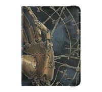 Robot Arms and Roses - Custodia in pelle per passaporto con blocco RFID, impermeabile, braccia robot, e, rose, 1 size