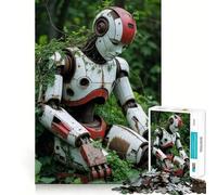 Robot arrugginito nella foresta - Puzzle da 1000 pezzi per ragazzi - Gioco di logica per tutta la famiglia - Bordo trasparente - Una piacevole sorpresa (50x75cm)