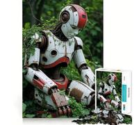 Robot arrugginito nella foresta - Puzzle da 1000 pezzi per ragazzi - Gioco interattivo di gruppo - Immagine da assemblare - Decorazione murale (38x52cm)