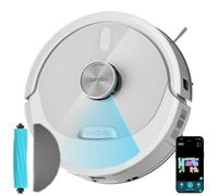 Cecotec Robot Aspirapolvere Lavapavimenti Conga M90 Pearl. IA e Navigazione Laser, Potenza 25000Pa, Autonomia 240min, Spazzola Silicone per Animali, Bluetooth WiFi, Controllo App, Massima Igiene