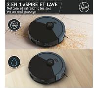 Robot aspirapolvere e lavapavimenti Hoover HG430H Hydro - Potente 4000 Pa - Tutti i pavimenti - Navigazione laser - Sensore ostacoli - Stazione di ricarica