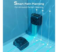 Robot aspirapolvere senza fili WYBOT C2 per piscine, pulizia di pareti e linea d'acqua, doppia filtrazione, per piscine interrate fino a 150 m², nero/verde Prestazioni di pulizia eccellentiIl robot as