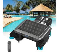 Robot Aspiratore per Piscina Alimentato a Energia Solare, Pulitore Automatico della Superficie della Piscina, Aspirapolvere per Piscina Senza Fili con Telecomando, per Piscine Interrate e Fuori Terra