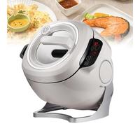 Robot automatico per friggere in padella da 6 l, wok automatico, girevole a 360°, 2000 W con touchscreen intelligente, 3 livelli di potenza per uso domestico e commerciale