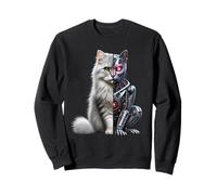 Robot Cat degli Cyborg AI Cats Robotic Kitten Dystopian Felpa