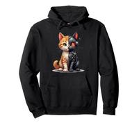 Robot Cat degli Cyborg AI Cats Robotic Kitten Dystopian Felpa con Cappuccio