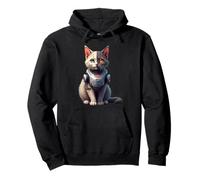 Robot Cat degli Cyborg AI Cats Robotic Kitten Dystopian Felpa con Cappuccio