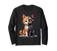 Robot Cat degli Cyborg AI Cats Robotic Kitten Dystopian Maglia a Manica