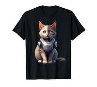 Robot Cat degli Cyborg AI Cats Robotic Kitten Dystopian Maglietta