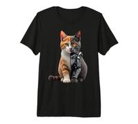 Robot Cat degli Cyborg AI Cats Robotic Kitten Dystopian Maglietta Premium