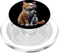 Robot Cat Degli Cyborg AI Cats Robotic Kitten Dystopian PopSockets PopGrip per MagSafe