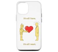 Robot che offre cuore all'arte simbolica minima umana Custodia per iPhone 12/12 Pro