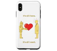 Robot che offre cuore all'arte simbolica minima umana Custodia per iPhone XS Max