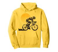 Robot ciclista retrò tramonto - ciclisti, ciclismo Felpa con Cappuccio