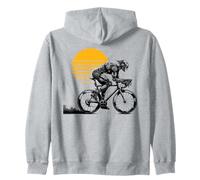 Robot ciclista retrò tramonto - ciclisti, ciclismo Felpa con Cappuccio