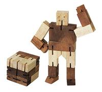 Robot Cube completamente articolato trasformabile in aereo, gioco rompa testa a partire da 3 anni in legno massiccio conforme alle norme CE Difficoltà 1/6, marca francese Le Déliant.