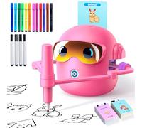 Robot da colorare per bambini, robot da disegno per bambini a partire da 3 4 5 6 7 8 anni, robot da disegno interattivo vocale con 100 carte, 16 pastelli e musica, un regalo per ragazzi e ragazze