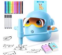 Robot da colorare per bambini, robot da disegno per bambini a partire da 3 4 5 6 7 8 anni, robot da disegno interattivo vocale con 100 carte, 16 pastelli e musica, un regalo per ragazzi e ragazze (blu