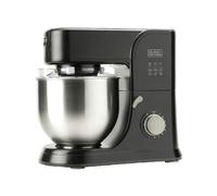 BLACK+DECKER BXKM1001E - Impastatrice planetaria, 1000W, 8 velocità, Turbo, centrifuga planetaria, facile da pulire, acciaio inossidabile, nero