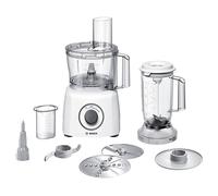 Robot da cucina BOSCH MCM3200W, MultiTalent 3, Oltre 30 Funzioni, 800W, Ciotola 2, 3 L, Accessorio Frullatore Incluso, Tanti Accessori per Tagliare, Grattugiare, Impastare, Tritare, Bianco