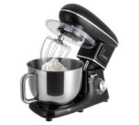 Robot da cucina da 1500 W, impastatrice con display LCD, 6 marce, macchina per impastare, macchina per pizza, waffle, frappè, pane, impasto (nero)