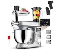 Robot da cucina da 8 litri, robot da cucina multifunzionale con 5 funzioni in 1, 6 impostazioni di velocità regolabili, copertura antispruzzo, for succhi, tritare carne e cucina quotidiana