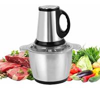 Robot da cucina elettrico, ciotola in acciaio inox da 3 l, mini tritatutto per cucina con 4 lame a due livelli, cipolla a 2 velocità, noci, tritacarne, frullatore, robot da cucina per bambini, 300 W