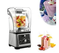 Robot da cucina elettrico professionale da tavolo, frullatore silenzioso con coperchio insonorizzato, tritaghiaccio commerciale, trita il ghiaccio in 3 secondi.(Gray)