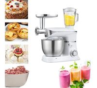 Robot da cucina, frullatore e impastatrice 3 in 1 con tritacarne e spremiagrumi, 6 velocità per lavori in cucina versatili, include gancio per impastare, frusta e impastatrice piatta.