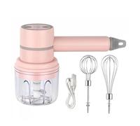 Robot da cucina, Frullatore Elettrico Portatile Senza Fili, Sbattitore Manuale, Impasto Ad Alta Potenza, Frusta, Utensili Da Cucina,per la cottura al forno(Pink)