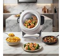 Robot Da Cucina Intelligente Da 6,3 Litri - Friggitrice Automatica A 360° Con Riscaldamento Ih Da 2000 W, 10 Programmi Preimpostati, Cottura Uniforme Senza Intervento Manuale Per I Pasti Di