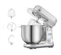 Robot Da Cucina Mixer Con Ciotola In Acciaio Inossidabile 6L Sbattitore Elettrico Impastatrice Planetaria Con Ganci Per Pasta, Frusta, Frullino Frullatore Per Torta, Pastella, Pane, Dessert 1200W