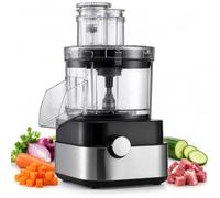 Robot da cucina professionale, 5 in 1, 600W, 5000 ml | Taglia e macina gli ingredienti, controllo a due velocità con manopola, varie dimensioni di lame