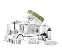 Sencor impastatrice planetaria, Robot da cucina multifunzione Potente, Motore da 1200W, con Illuminazione LED, 6 Velocità, Pulsante e 2 programmi NutriSmart, Kit Accessori Completo - Verde 3780